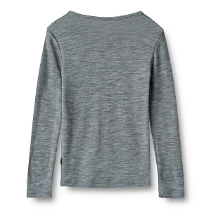 Термобелье лонгслив из шерсти мериноса Wheat "Alfie Melange Grey", серый меланж